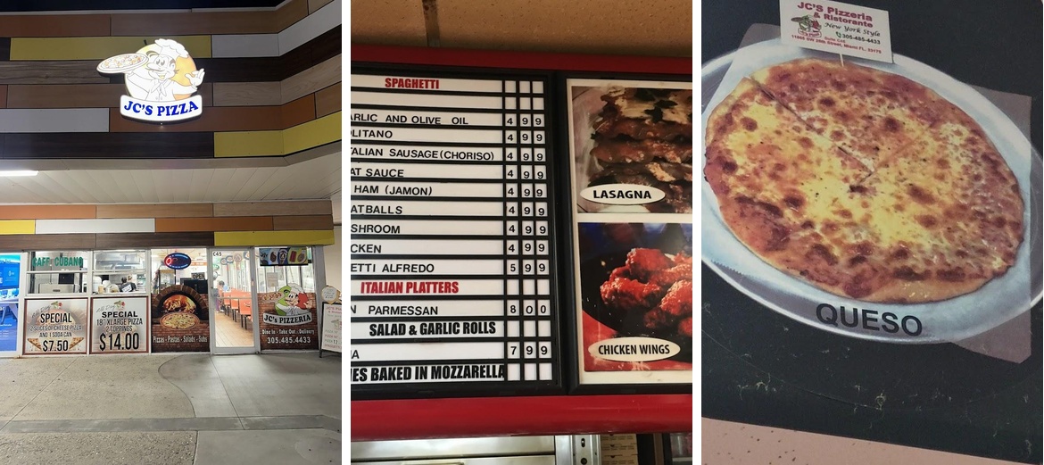 JC's Pizzeria Menu